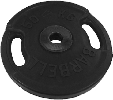 Диск 50 кг черный MB Barbell с ручками